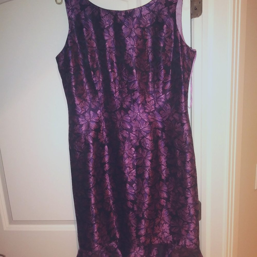 Nipon Boutique Purple/Black Sheath Dress Size 10